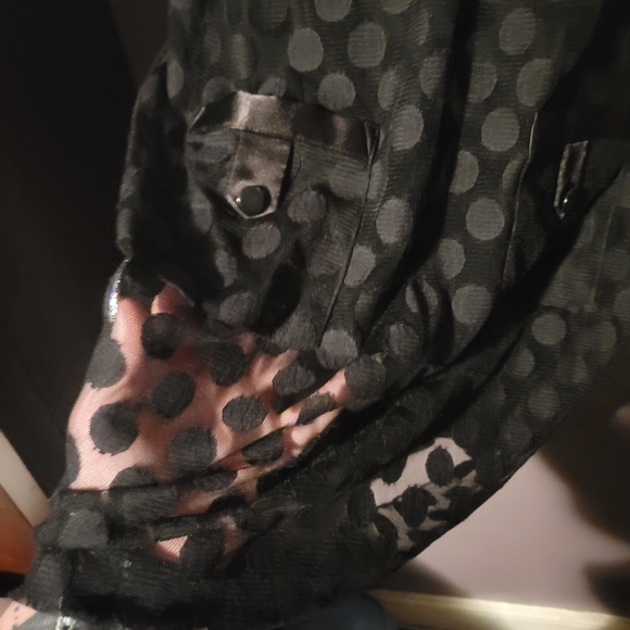 Black Mesh and Polka dot dress Pinup Style - Picture 2 of 2